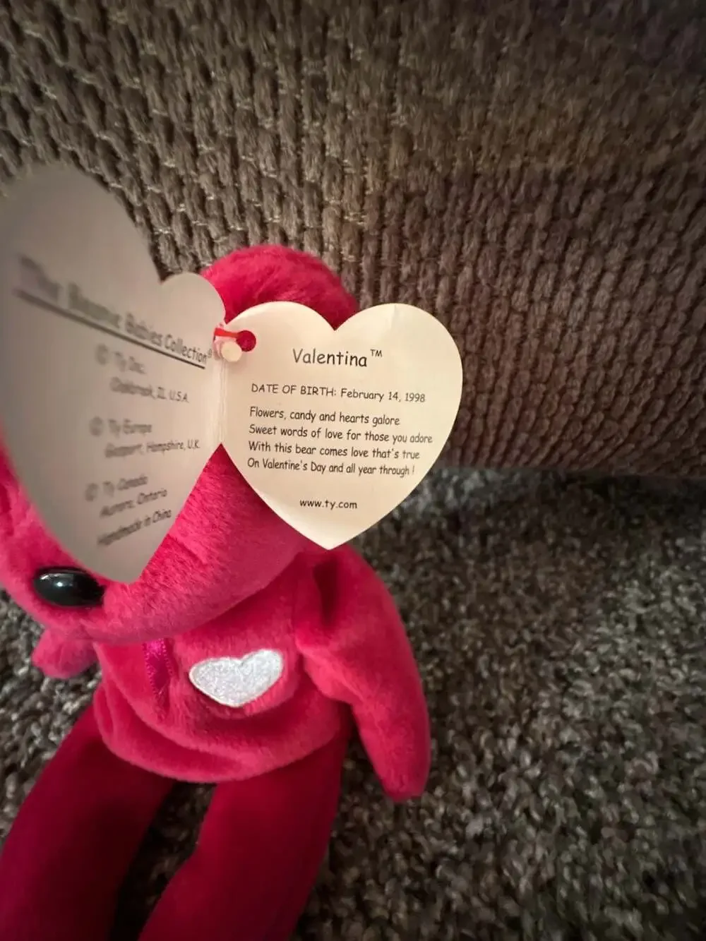 Ty Beanie Baby Valentina The Bear (1998)